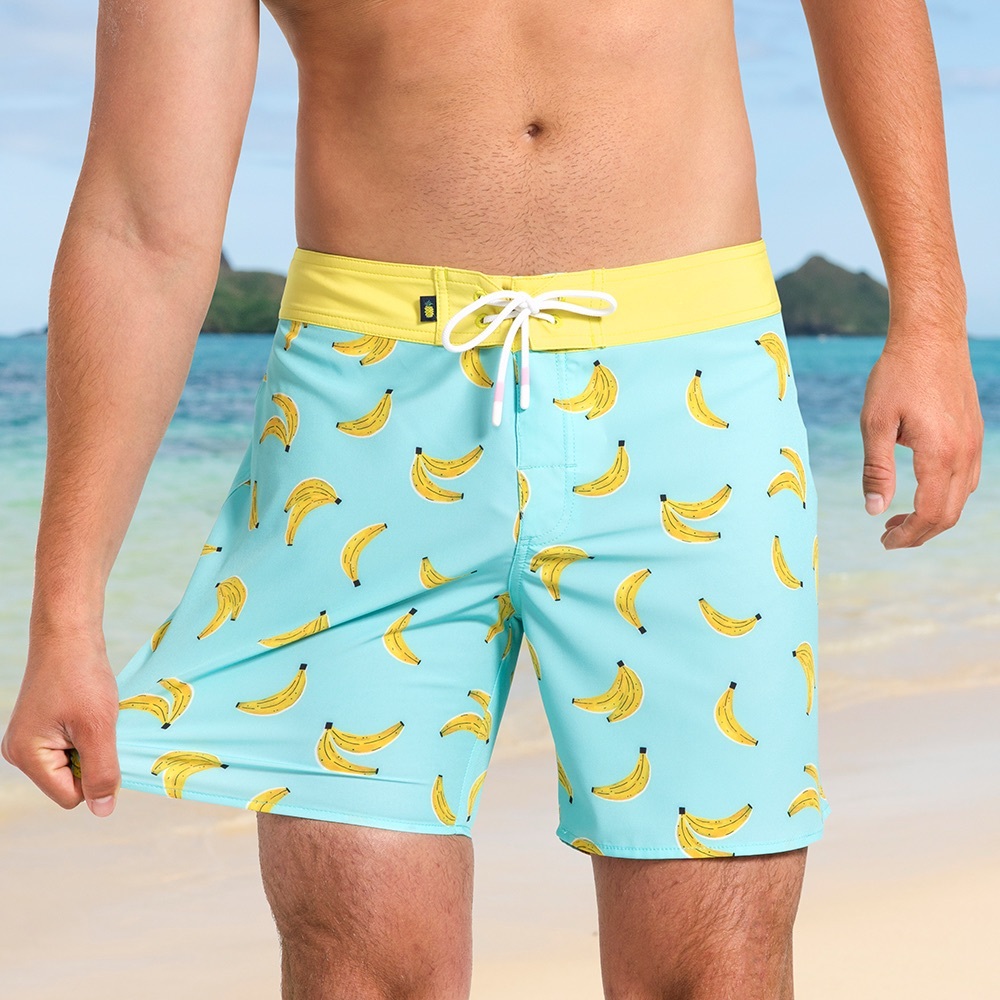 Chubbies Men's Banana Print Swim‎ Shorts - Yellow and Blue